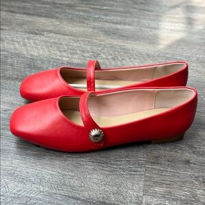 NEW C Paravano Red Mary Jane Flats EU 37 US 6.5